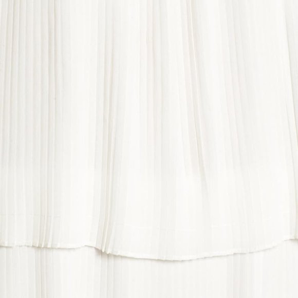 Chelsea28 TIERED CHIFFON WHITE SPAGHETTI STRAP Flounce DRESS! Size M! - Picture 6 of 7